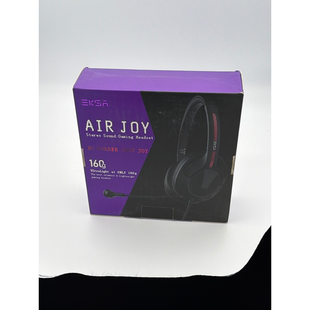 EKSA Air Joy Stereo Sound Gaming Headset Ultralight 160g Wired Black 3.5mm NEW